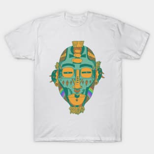 Mountain Green African Mask 5 T-Shirt
